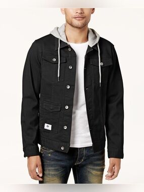 LRG Black Jacket with Gray Hooded Lining